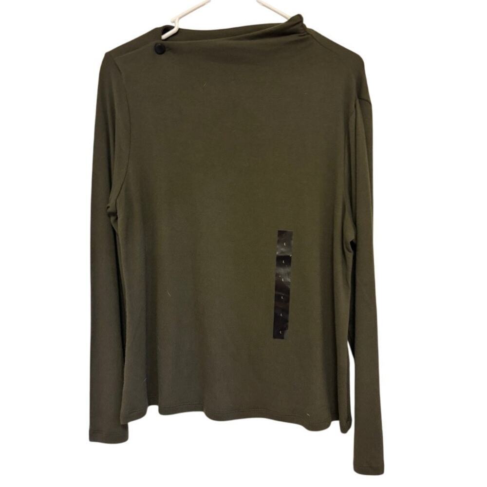 Banana Republic Soft Luxe Long Sleeve Top Size Large Green NWT
